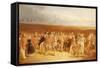 The Golfers, a Grand Match-Charles Lee-Framed Stretched Canvas