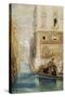 The Gondola, Venice, with Santa Maria Della Salute in the Distance, 1865-James Holland-Stretched Canvas