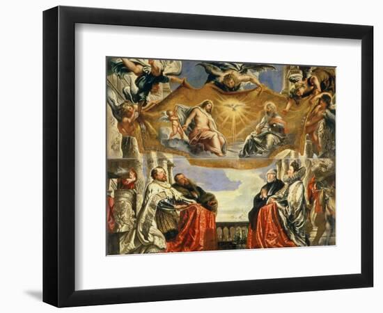 The Gonzaga Family in Adoration of the Holy Trinity-Peter Paul Rubens-Framed Giclee Print