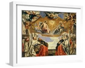 The Gonzaga Family in Adoration of the Holy Trinity-Peter Paul Rubens-Framed Giclee Print