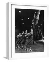 The Good-Girls of Central Catholic High School Performing their Cheerleading Act in the Gym-Nat Farbman-Framed Photographic Print