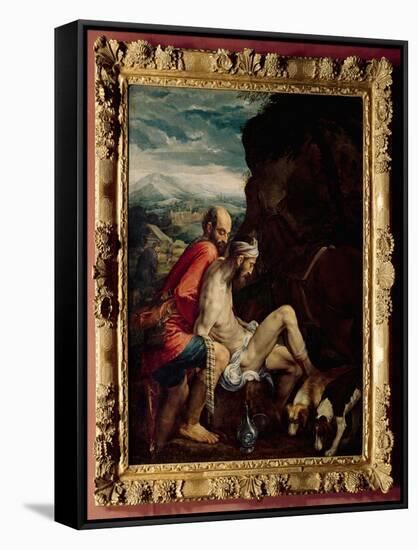 The Good Samaritan, c.1550-70-Jacopo Bassano-Framed Stretched Canvas