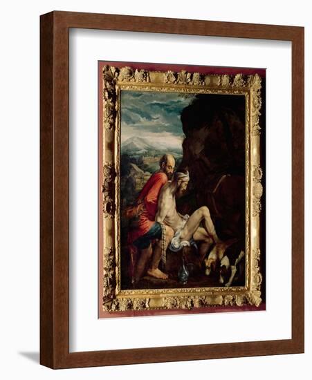 The Good Samaritan, c.1550-70-Jacopo Bassano-Framed Giclee Print