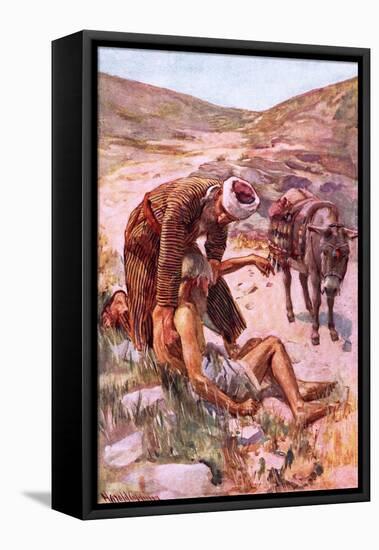 The Good Samaritan-Harold Copping-Framed Stretched Canvas