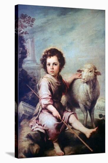 The Good Shepherd, C1650-Bartolomé Esteban Murillo-Stretched Canvas