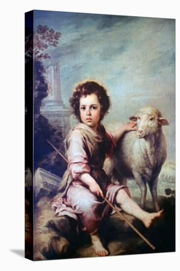The Good Shepherd, C1650-Bartolomé Esteban Murillo-Stretched Canvas