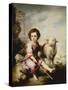 The Good Shepherd, circa 1650-Bartolome Esteban Murillo-Stretched Canvas