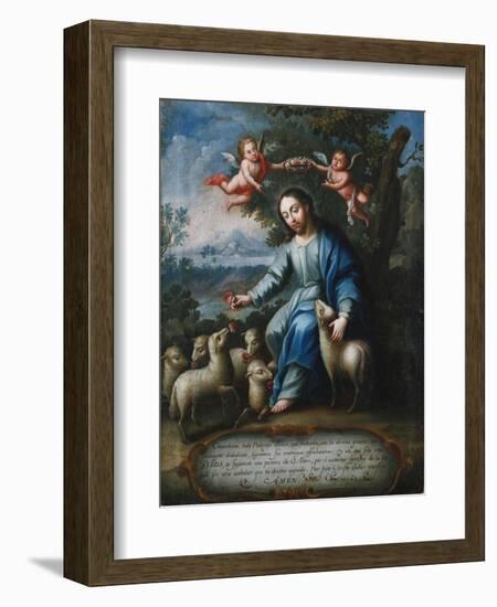 The Good Shepherd, El Buen Pastor, 1765-Miguel Cabrera-Framed Giclee Print