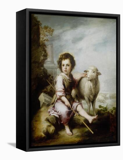 The Good Shepherd-Bartolome Esteban Murillo-Framed Stretched Canvas