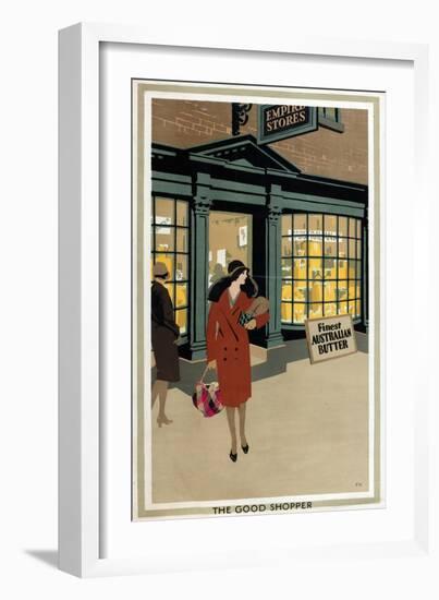 The Good Shopper, from the Series 'Empire Buying Makes Busy Factories'-Frank Newbould-Framed Giclee Print