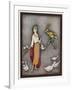 The Goose Girl Brings Her Geese into Line-Jennie Harbour-Framed Art Print