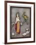 The Goose Girl Brings Her Geese into Line-Jennie Harbour-Framed Art Print