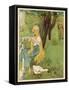 The Goose Girl Combs Her Long Blond Hair-Willy Planck-Framed Stretched Canvas