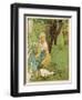 The Goose Girl Combs Her Long Blond Hair-Willy Planck-Framed Art Print
