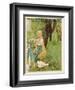 The Goose Girl Combs Her Long Blond Hair-Willy Planck-Framed Art Print