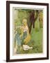 The Goose Girl Combs Her Long Blond Hair-Willy Planck-Framed Art Print