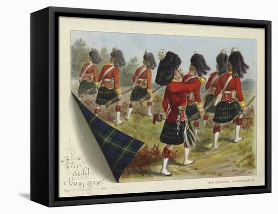 The Gordon Highlanders-Richard Simkin-Framed Stretched Canvas