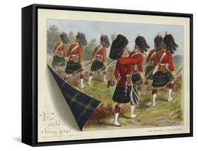 The Gordon Highlanders-Richard Simkin-Framed Stretched Canvas