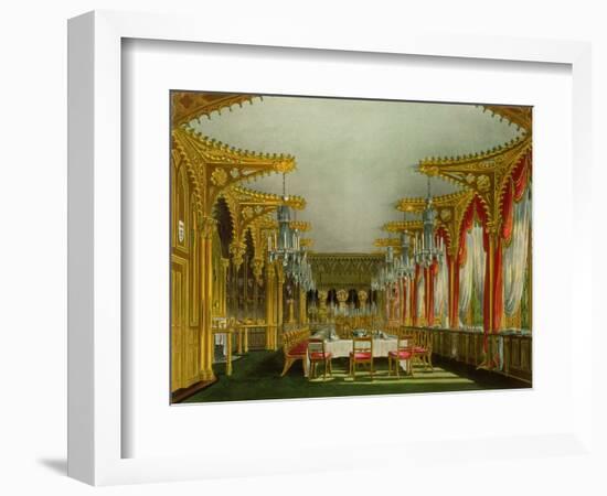 The Gothic Dining Room at Carlton House from Pyne's "Royal Residences"-Charles Wild-Framed Giclee Print