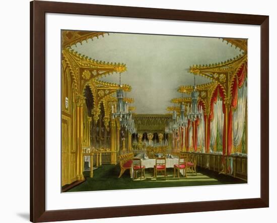 The Gothic Dining Room at Carlton House from Pyne's "Royal Residences"-Charles Wild-Framed Giclee Print