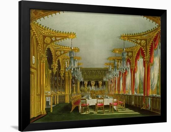 The Gothic Dining Room at Carlton House from Pyne's "Royal Residences"-Charles Wild-Framed Giclee Print