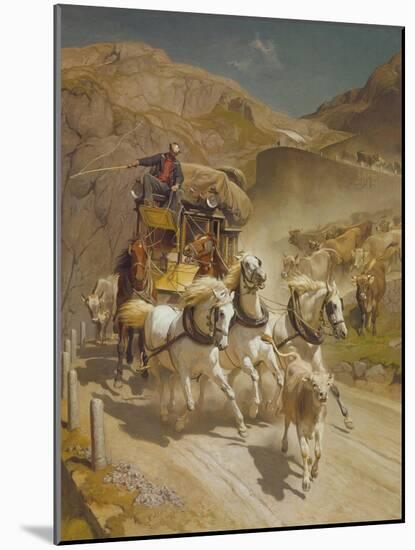 The Gotthard Pass Post Coach, 1873-Rudolf Koller-Mounted Giclee Print