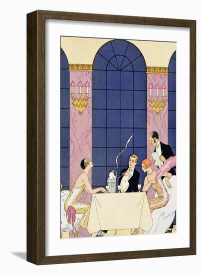 The Gourmands, 1920-30-Georges Barbier-Framed Giclee Print