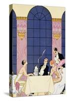 The Gourmands, 1920-30-Georges Barbier-Stretched Canvas