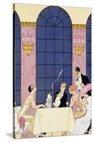 The Gourmands, 1920-30-Georges Barbier-Stretched Canvas