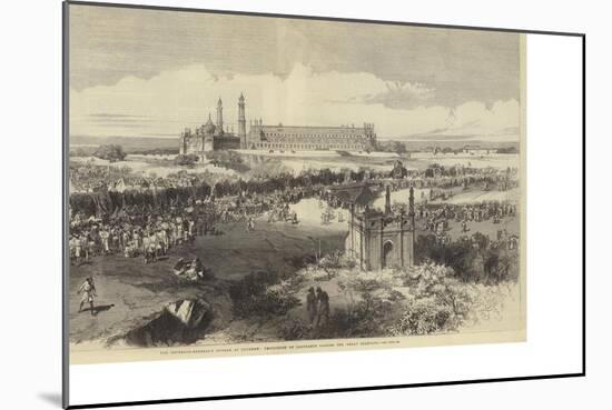 The Governor-General's Durbar at Lucknow, Procession of Elephants Passing the Great Imambara-Charles Robinson-Mounted Giclee Print