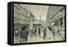 The " Graben", central square in downtown Vienna. In the background the plague column 1888.-Wilhelm Gause-Framed Stretched Canvas