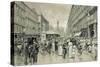 The " Graben", central square in downtown Vienna. In the background the plague column 1888.-Wilhelm Gause-Stretched Canvas