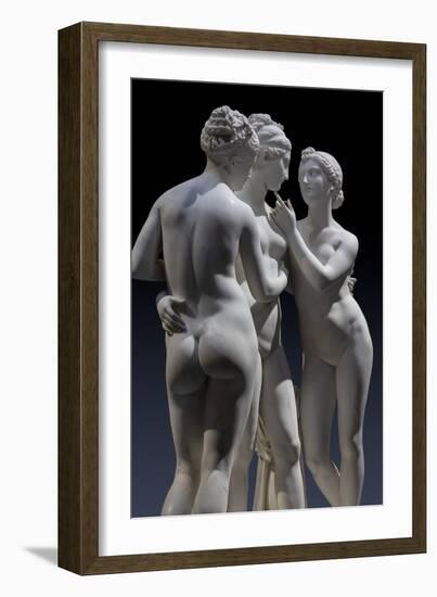 the Graces and Cupid , Detail, 1820-22 (Carrara Marble)-Bertel Thorvaldsen-Framed Giclee Print