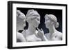 The Graces and Cupid, Detail of the Embrace, and Faces and Gazes, 1820-22 (Carrara Marble)-Bertel Thorvaldsen-Framed Giclee Print