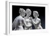 The Graces and Cupid, Detail of the Embrace, and Faces and Gazes, 1820-22 (Carrara Marble)-Bertel Thorvaldsen-Framed Giclee Print