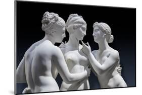 The Graces and Cupid, Detail of the Embrace, and Faces and Gazes, 1820-22 (Carrara Marble)-Bertel Thorvaldsen-Mounted Giclee Print