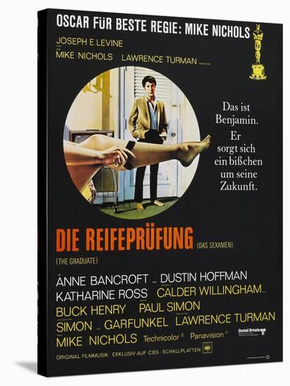 The Graduate (Die Reifeprufung), German poster, Dustin Hoffman, 1967-null-Stretched Canvas
