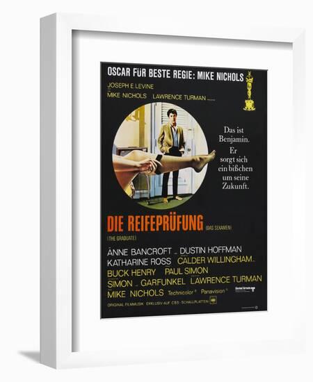 The Graduate (Die Reifeprufung), German poster, Dustin Hoffman, 1967-null-Framed Art Print