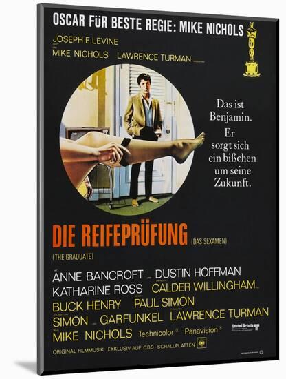The Graduate (Die Reifeprufung), German poster, Dustin Hoffman, 1967-null-Mounted Art Print