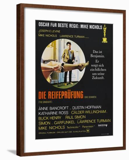 The Graduate (Die Reifeprufung), German poster, Dustin Hoffman, 1967-null-Framed Art Print