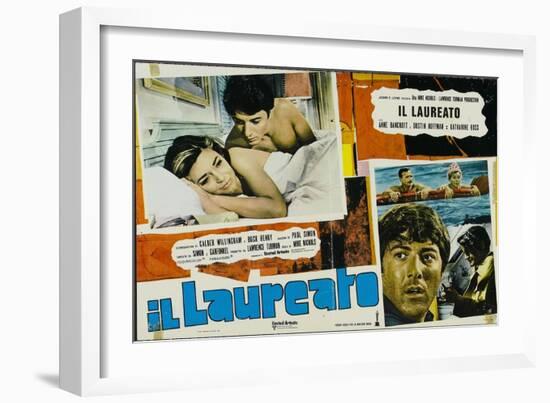 The Graduate, Italian Movie Poster, 1967-null-Framed Art Print