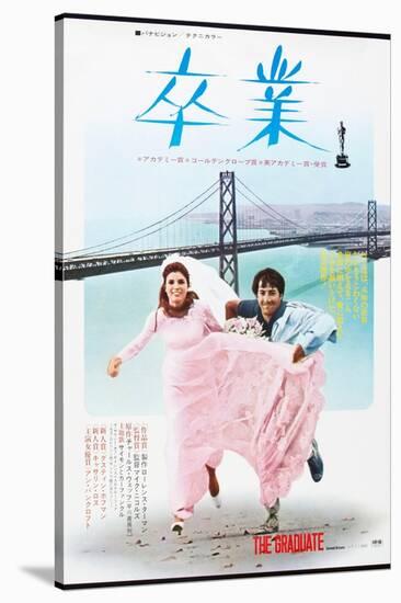 The Graduate, Japanese poster, Katharine Ross, Dustin Hoffman, 1967-null-Stretched Canvas