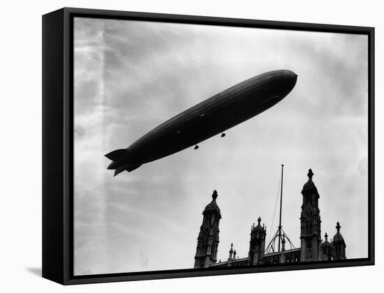 The Graf Zeppelin Airship in London-null-Framed Stretched Canvas