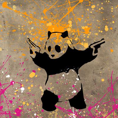 Banksy バンクシー 「PAMDA GUNS」 COA付き Panda with Guns Giclee Print - The Graffiti Collection
