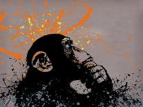 Thinker Monkey-The Graffiti Collection-Mounted Premium Giclee Print