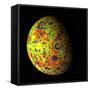 The Grail Free-Air Gravity Map of the Moon-null-Framed Stretched Canvas