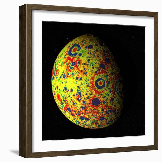 The Grail Free-Air Gravity Map of the Moon-null-Framed Photographic Print