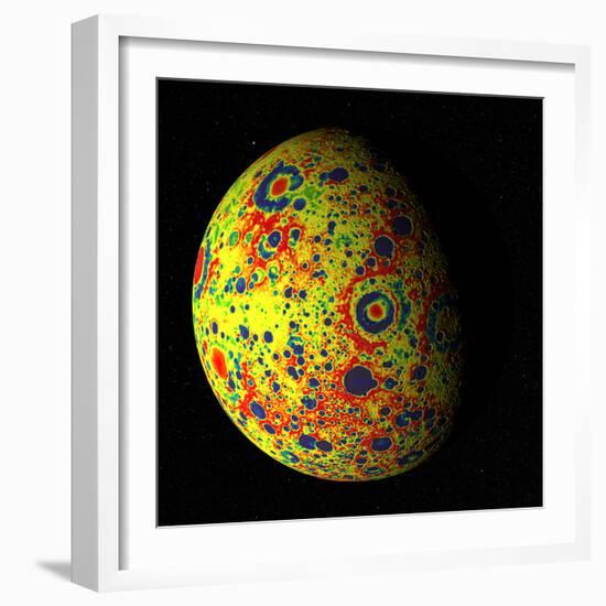 The Grail Free-Air Gravity Map of the Moon-null-Framed Photographic Print