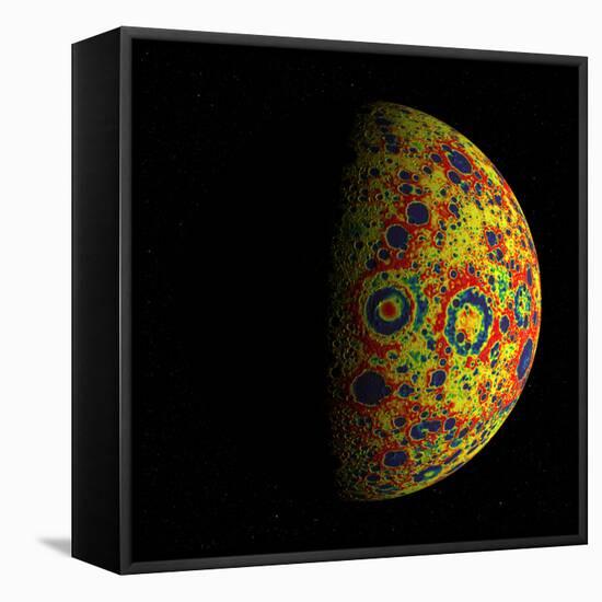 The Grail Free-Air Gravity Map of the Moon-null-Framed Stretched Canvas
