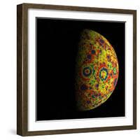 The Grail Free-Air Gravity Map of the Moon-null-Framed Photographic Print